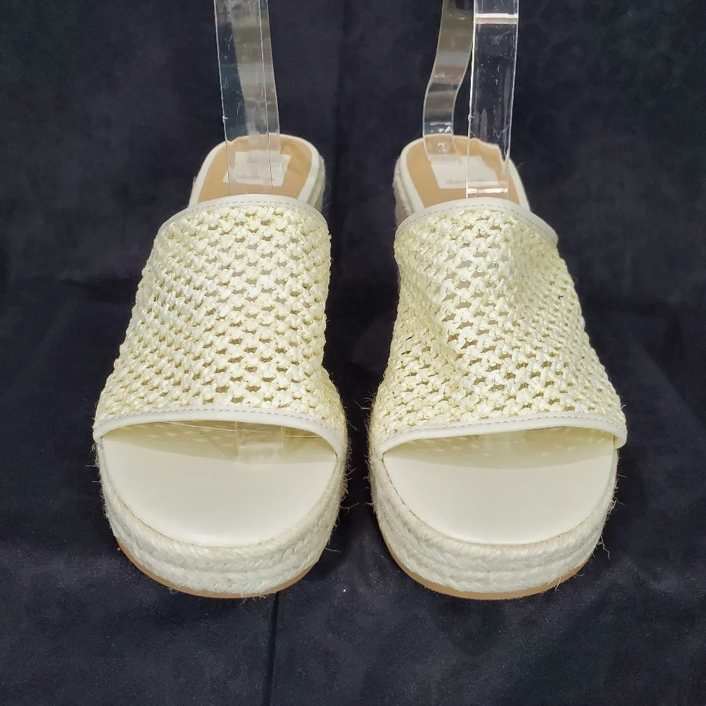 Dolce Vita Womens Saydie Cream Raffia Slip On Wedge Platform Sandals  Size 9.5 - Picture 3 of 15